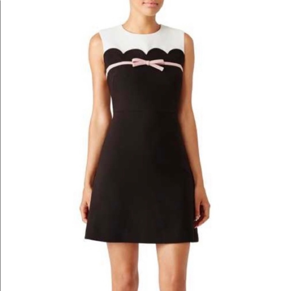 Kate Spade Black Scalloped Bow Dress